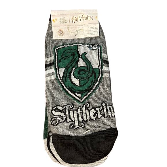 NWT Harry Potter Slytherin Quidditch Juniors/Womens 5 Pack Ankle Socks Size 4-10 - Picture 3 of 3
